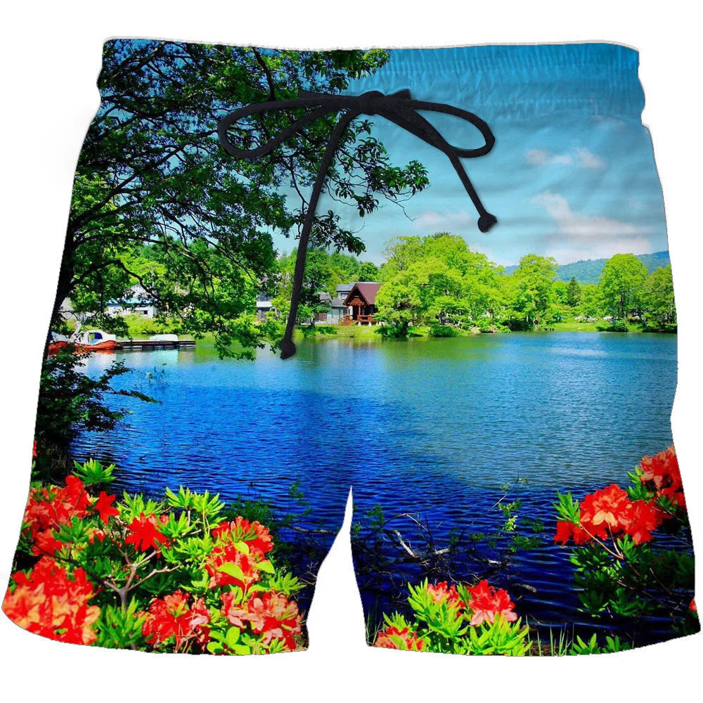 3D Landscape Print Beach Pants: Fashion-Forward Comfort with Soft, Advanced Fabrics