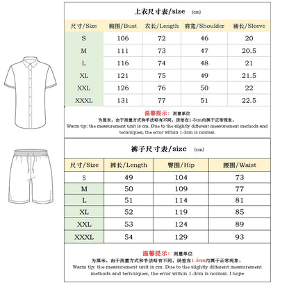 Men's Cotton Tracksuit Set - Solid Color Short Sleeve Zipper Polo + Shorts, Casual Streetwear 2-Piece Suit for Summer 2022