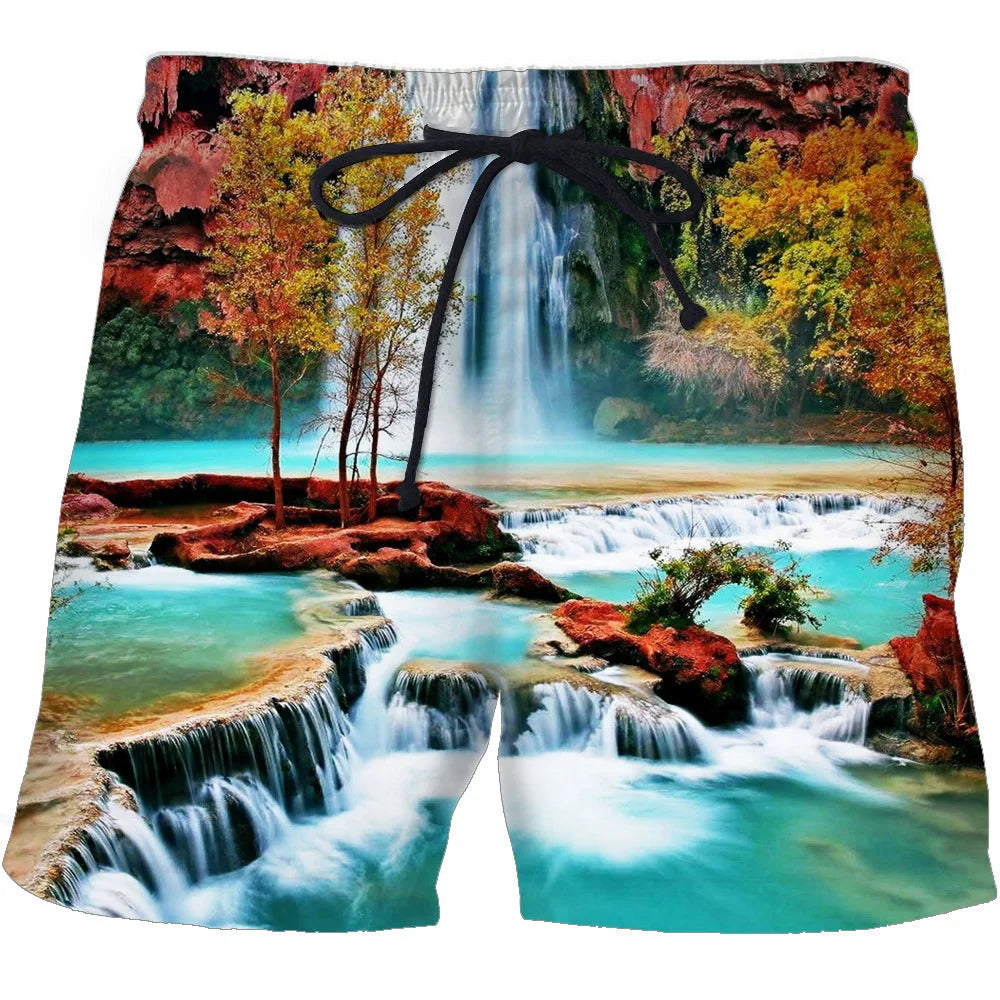 3D Landscape Print Beach Pants: Fashion-Forward Comfort with Soft, Advanced Fabrics