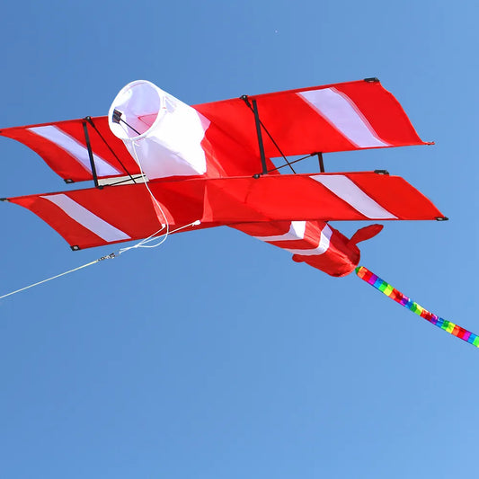 Premium 3D Red Plane Kite — Easy-to-Fly Single-Line with Handle & String, Perfect for Beach Sports (Factory Outlet)