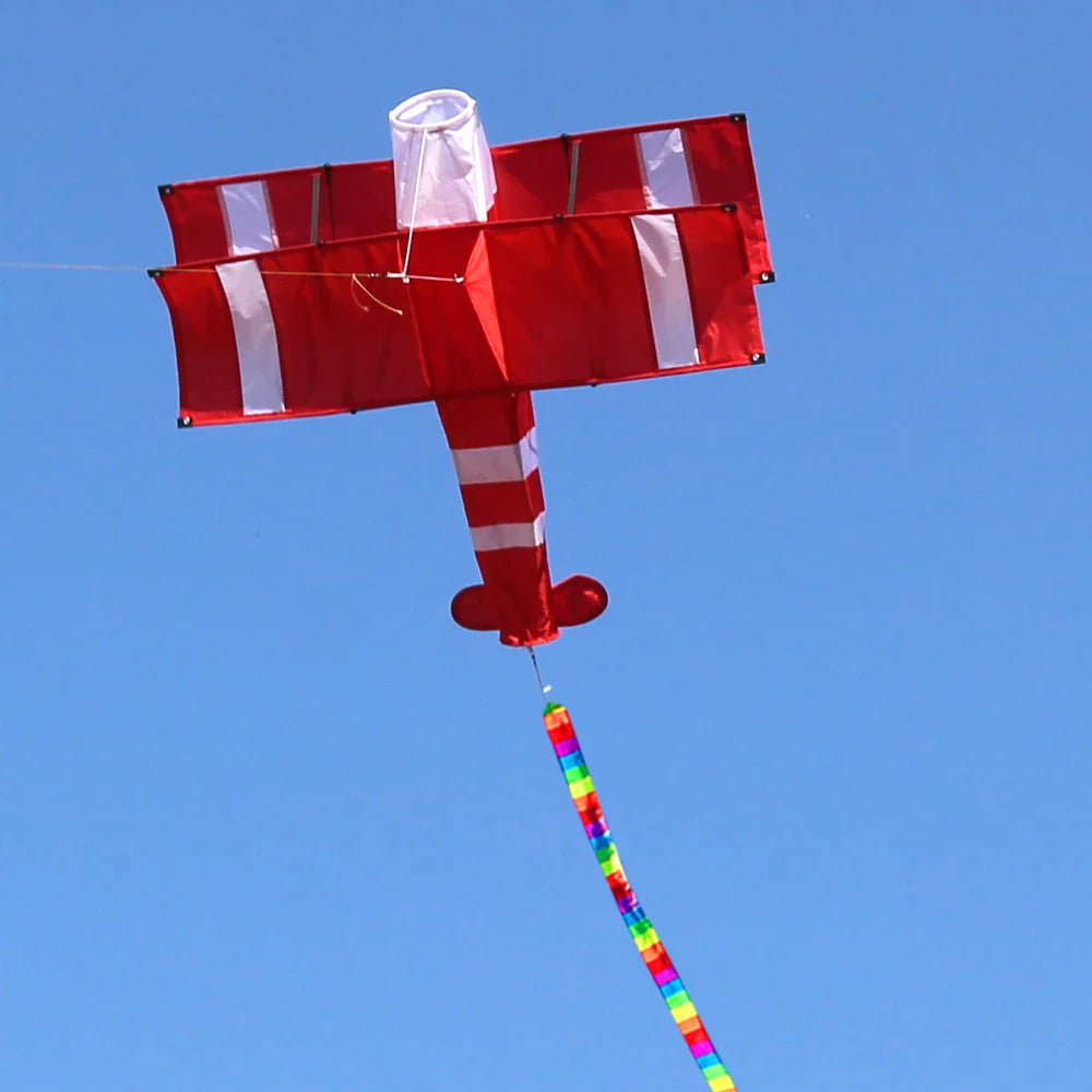 Premium 3D Red Plane Kite — Easy-to-Fly Single-Line with Handle & String, Perfect for Beach Sports (Factory Outlet)