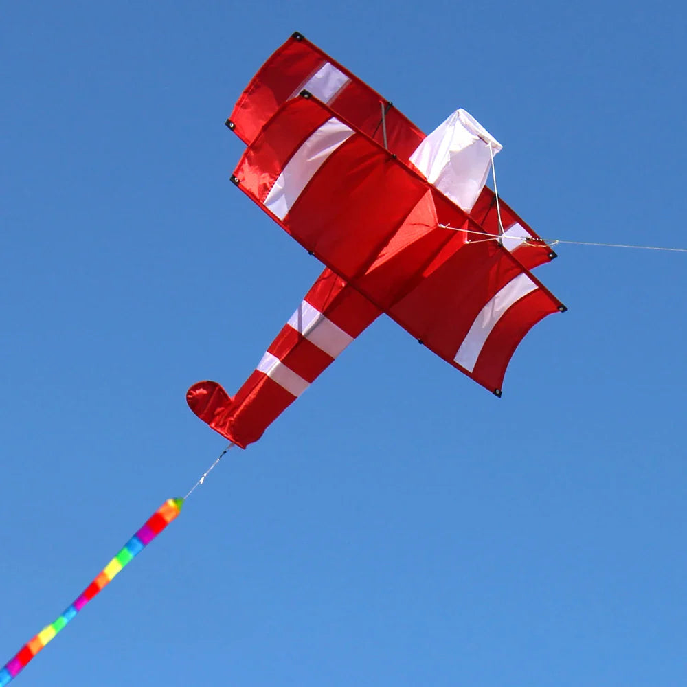 Premium 3D Red Plane Kite — Easy-to-Fly Single-Line with Handle & String, Perfect for Beach Sports (Factory Outlet)