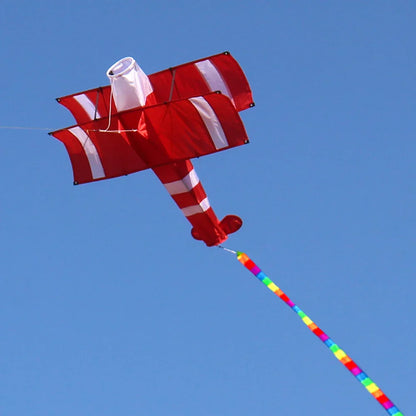 Premium 3D Red Plane Kite — Easy-to-Fly Single-Line with Handle & String, Perfect for Beach Sports (Factory Outlet)