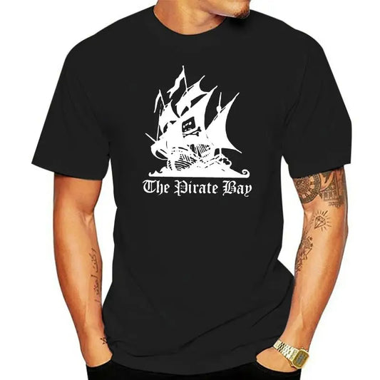 Men's Graphic Nerd T‑Shirt – Pirate Bay Mininova Demonoid Napster Inspired Torrent Culture Tee, Sizes S-5X