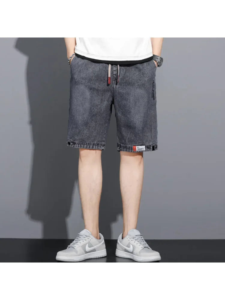Y2K Men's Loose Baggy Denim Shorts – Cargo Capri-Style, Streetwear Hip Hop Jeans with Pockets, pantalones cortos