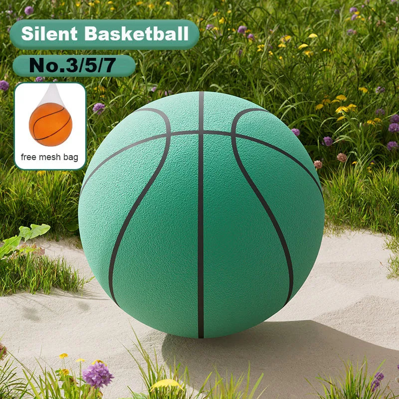 24cm Size 7 Silent Foam Basketball - Full Foam Bouncing Ball Toy for Indoor Play, Kids & Adults, Great Christmas Gift