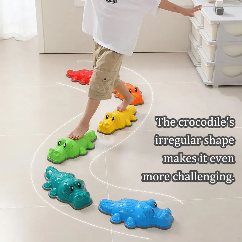 Crocodile Balance Stone - Montessori Toy for Children, Sensory Integration & Outdoor Play, Social Skills Development