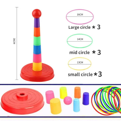 Kids Outdoor Fun Circle Ferrule Stacking & Toss Game — Parent-Child Interactive Ferrule Throwing Toy