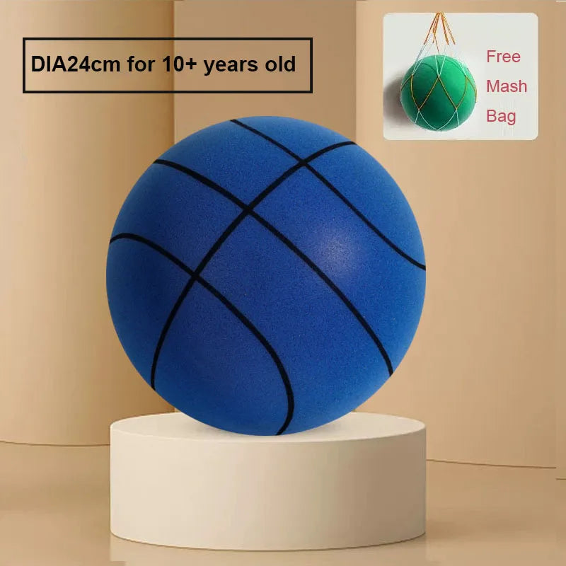 24cm Size 7 Silent Foam Basketball - Full Foam Bouncing Ball Toy for Indoor Play, Kids & Adults, Great Christmas Gift