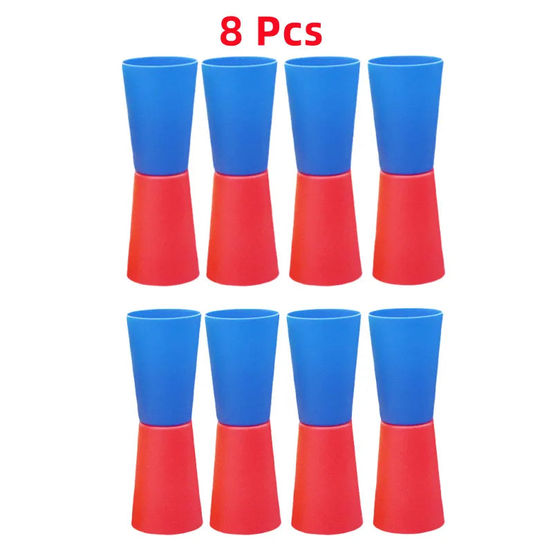 Outdoor Multi-Player Sports Kit for Kids: Flip Cup, Shuttle Run & Agility Cones for Fun Team Games and Body Coordination