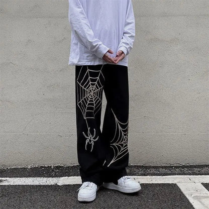 Y2K Streetwear Anime Sweatpants for Men - Oversized Wide-Leg Baggy Techwear Trousers (New 2023)