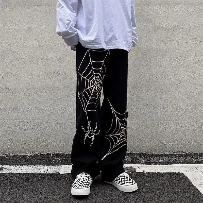 Y2K Streetwear Anime Sweatpants for Men - Oversized Wide-Leg Baggy Techwear Trousers (New 2023)