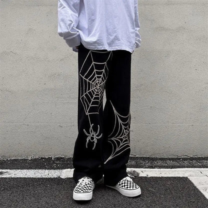 Y2K Streetwear Anime Sweatpants for Men - Oversized Wide-Leg Baggy Techwear Trousers (New 2023)