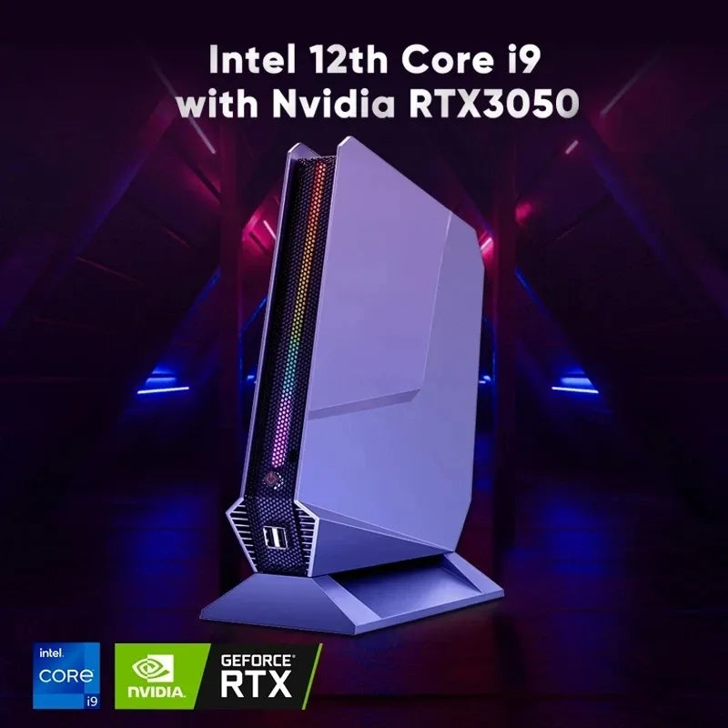 12th Gen Gamer PC: Core i9-12900H / i7-12700H, NVIDIA RTX 3050 Ti 8G, Mini Desktop Computer with 2x HDMI 1x Type-C 2.5G LAN PCIe 4.0 WiFi 6