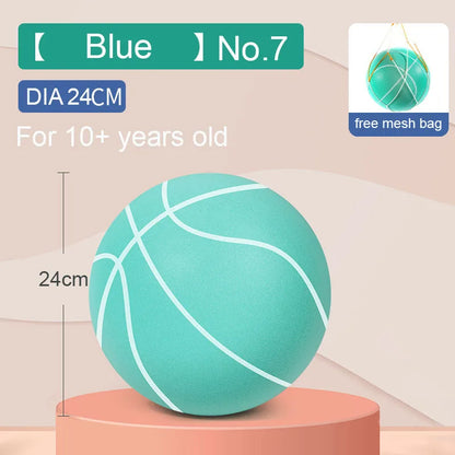 24cm Size 7 Silent Foam Basketball - Full Foam Bouncing Ball Toy for Indoor Play, Kids & Adults, Great Christmas Gift