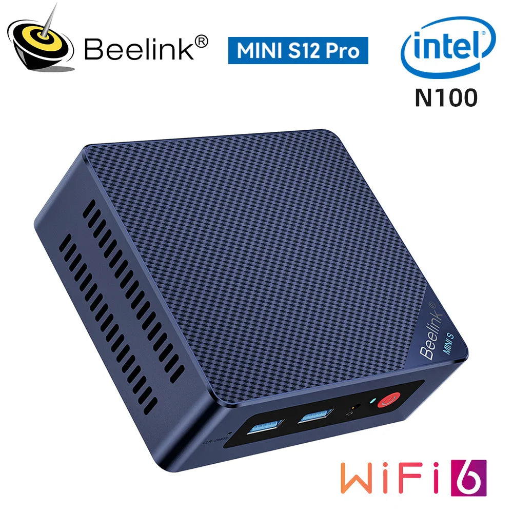 Beelink Mini S12 Pro Mini PC — Windows 11, Intel N100, 16GB RAM, 500GB SSD, 1Gbps LAN, Compact Gaming PC (S12 Pro vs J4125 GK Mini T8 Pro)