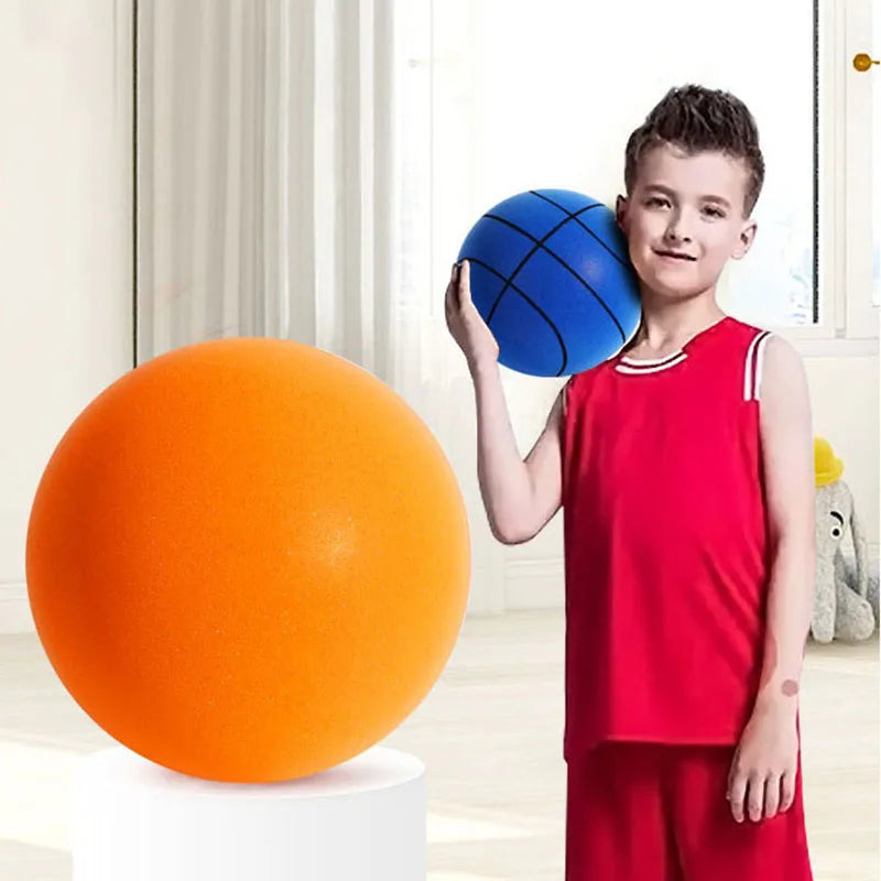 24cm Size 7 Silent Foam Basketball - Full Foam Bouncing Ball Toy for Indoor Play, Kids & Adults, Great Christmas Gift