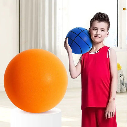 24cm Size 7 Silent Foam Basketball - Full Foam Bouncing Ball Toy for Indoor Play, Kids & Adults, Great Christmas Gift