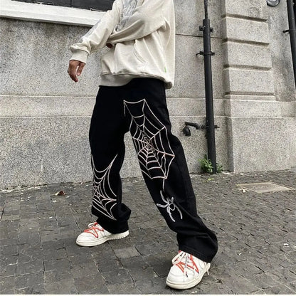 Y2K Streetwear Anime Sweatpants for Men - Oversized Wide-Leg Baggy Techwear Trousers (New 2023)