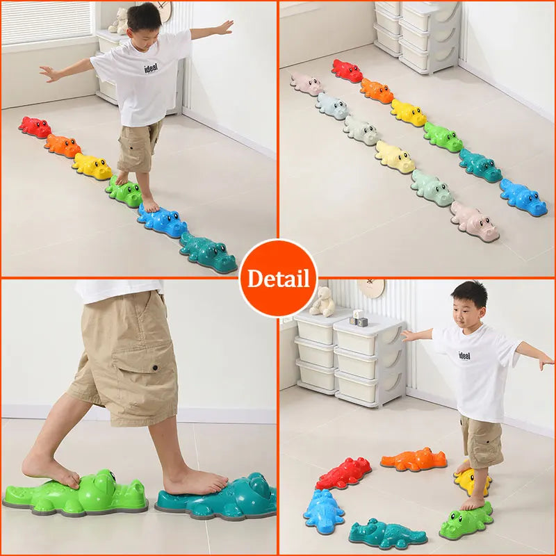 Crocodile Balance Stone - Montessori Toy for Children, Sensory Integration & Outdoor Play, Social Skills Development