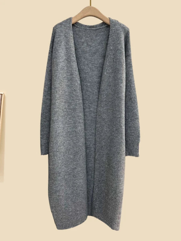 Cozy Autumn/Winter Knitwear Set for Women – Elegant Turtleneck Sweater, Long Cardigan Jacket & Wide-Leg Pants, 2023