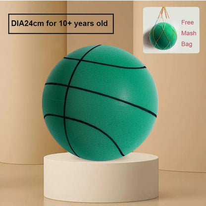 24cm Size 7 Silent Foam Basketball - Full Foam Bouncing Ball Toy for Indoor Play, Kids & Adults, Great Christmas Gift