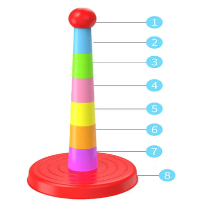 Kids Outdoor Fun Circle Ferrule Stacking & Toss Game — Parent-Child Interactive Ferrule Throwing Toy