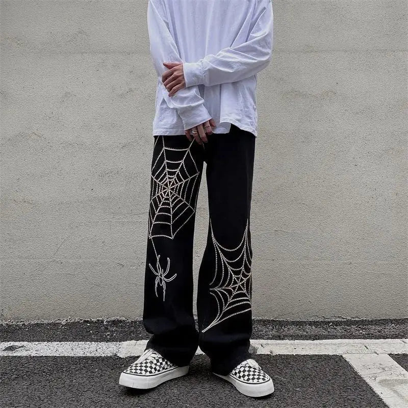 Y2K Streetwear Anime Sweatpants for Men - Oversized Wide-Leg Baggy Techwear Trousers (New 2023)