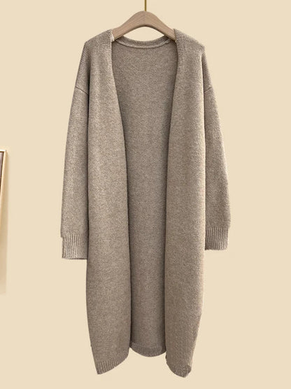 Cozy Autumn/Winter Knitwear Set for Women – Elegant Turtleneck Sweater, Long Cardigan Jacket & Wide-Leg Pants, 2023