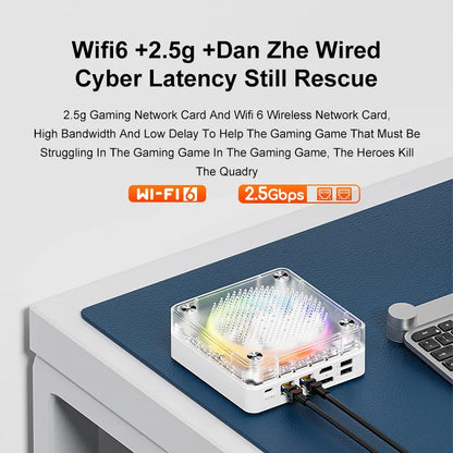 Genmachine AMD Ryzen 5 6600H ES Mini PC – Windows 11, Wi‑Fi 6, DDR5-4800MHz 4.2GHz CPU, M.2 SSD, 4K Display Support, Compact Gaming PC