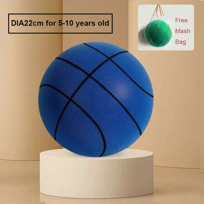 24cm Size 7 Silent Foam Basketball - Full Foam Bouncing Ball Toy for Indoor Play, Kids & Adults, Great Christmas Gift