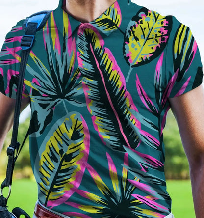 British Spring/Summer Men's Golf Polo Shirt - 3D Digital Print Cotton, Premium Short-Sleeve Lapel Polo, Sizes S-5XL