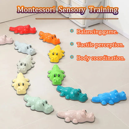 Crocodile Balance Stone - Montessori Toy for Children, Sensory Integration & Outdoor Play, Social Skills Development