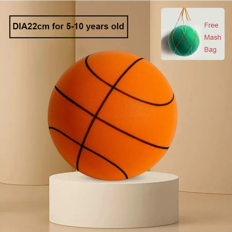 24cm Size 7 Silent Foam Basketball - Full Foam Bouncing Ball Toy for Indoor Play, Kids & Adults, Great Christmas Gift