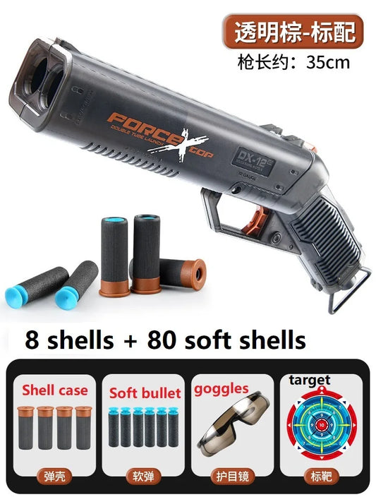 New Double-Barrel Soft-Bullet Toy Gun – Outdoor Shotgun-Style Play with Simulated Shell Ejection, Safe Foam Darts, Ideal Gift for Adults and Kids