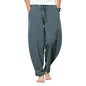 Men's Cotton-Linen Harem Pants - Loose, Casual Fit, Solid Color Trousers, Chinese Style