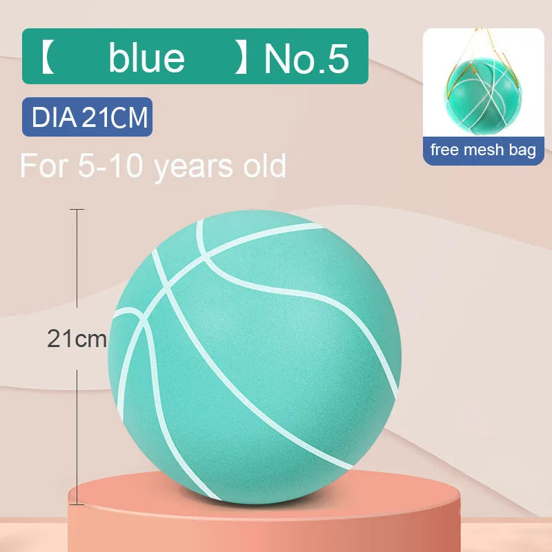24cm Size 7 Silent Foam Basketball - Full Foam Bouncing Ball Toy for Indoor Play, Kids & Adults, Great Christmas Gift
