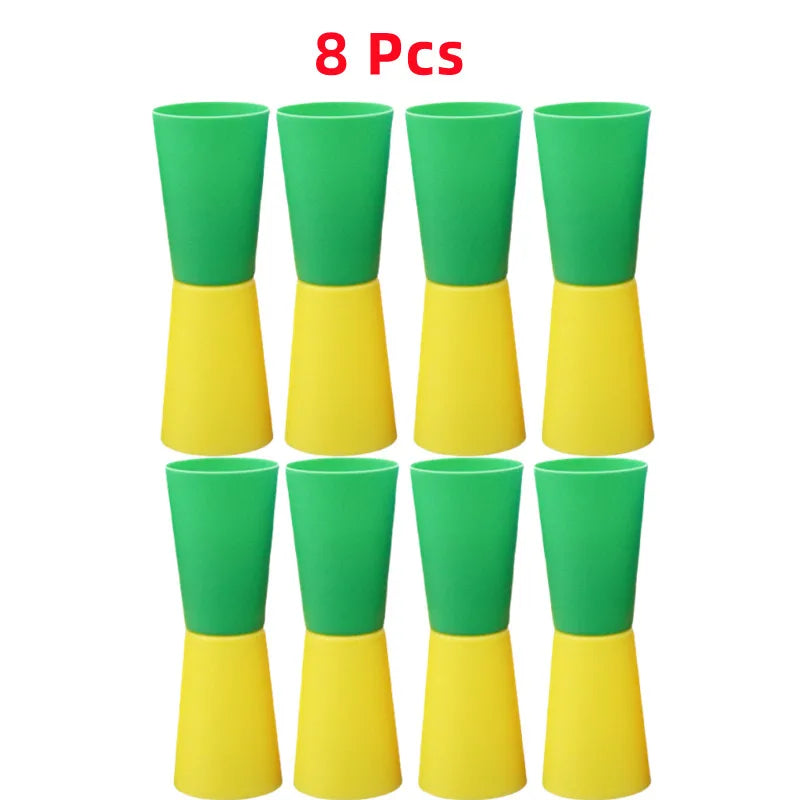 Outdoor Multi-Player Sports Kit for Kids: Flip Cup, Shuttle Run & Agility Cones for Fun Team Games and Body Coordination