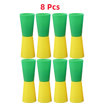 Outdoor Multi-Player Sports Kit for Kids: Flip Cup, Shuttle Run & Agility Cones for Fun Team Games and Body Coordination
