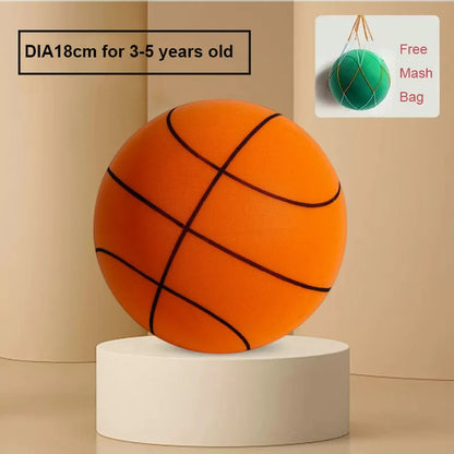 24cm Size 7 Silent Foam Basketball - Full Foam Bouncing Ball Toy for Indoor Play, Kids & Adults, Great Christmas Gift