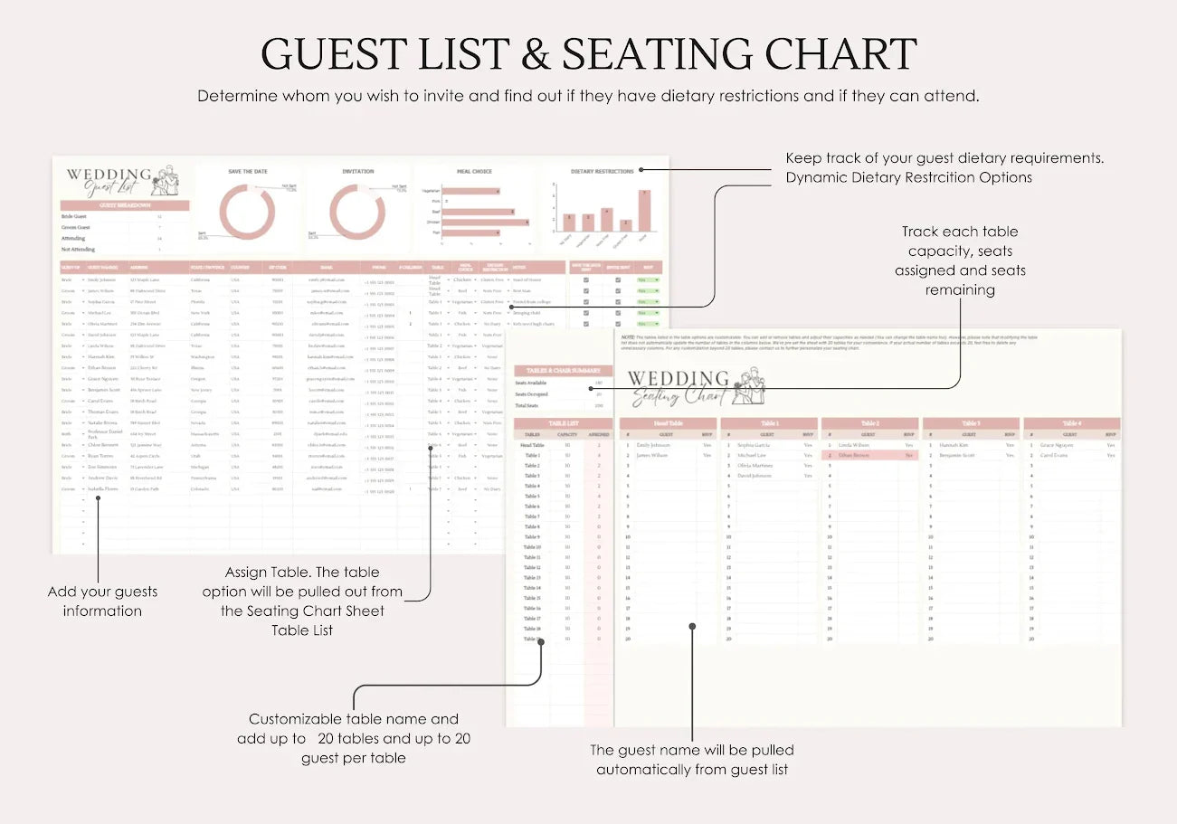 All-in-One Wedding Planner Spreadsheet for Effortless, Stress-Free Planning