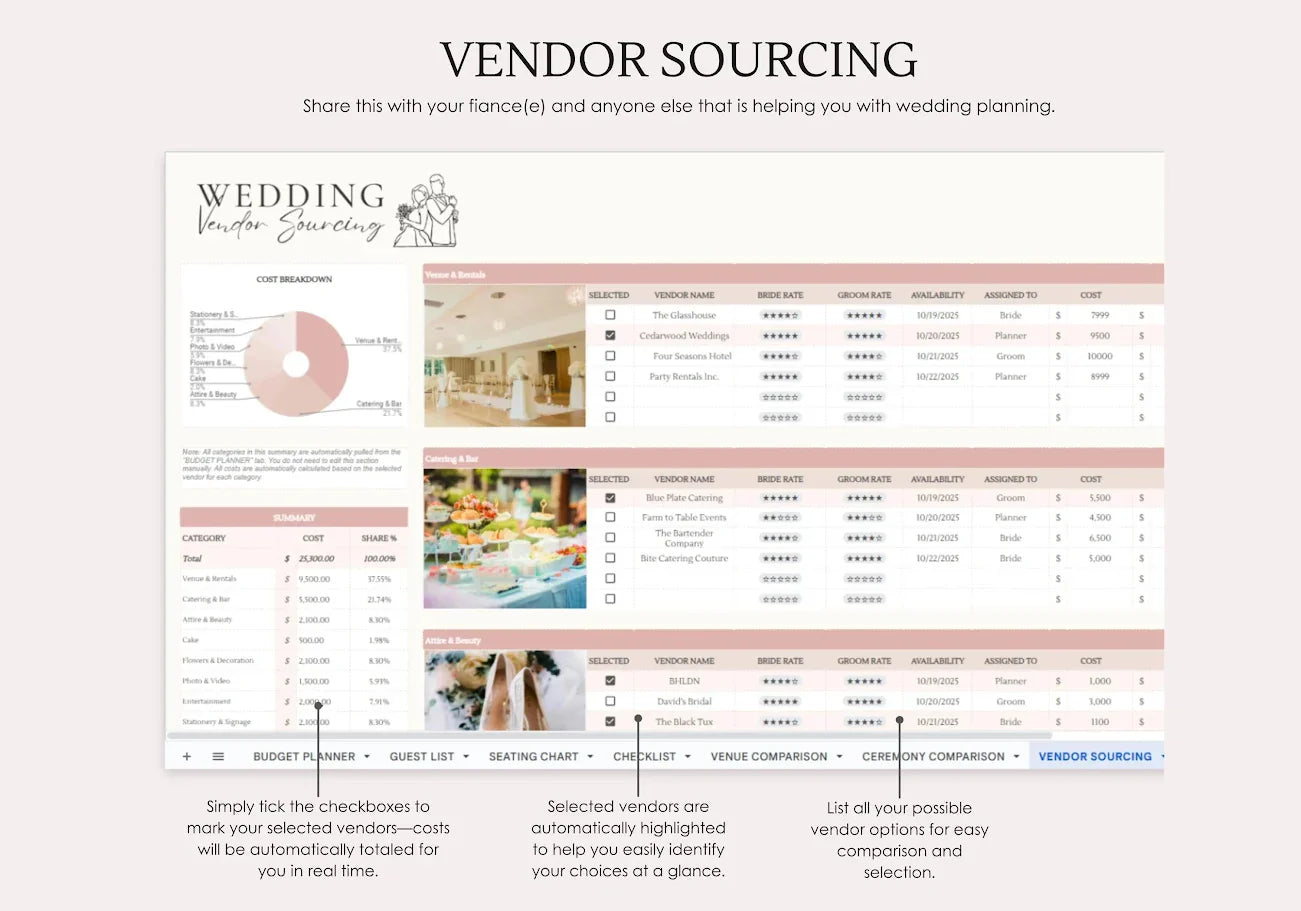 All-in-One Wedding Planner Spreadsheet for Effortless, Stress-Free Planning
